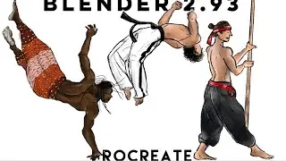 Martial Arts Animation Studies || Blender 2.93 and Procreate