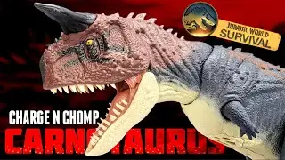 Mattel Jurassic World Survival Charge N Chomp Carnotaurus Review!!!