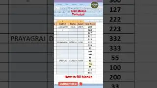 How to fill Blanks Cell with shortcut!! 