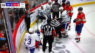 Radko Gudas lays a huge hit on David Kampf and Leafs players doesn’t do anything