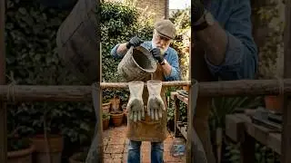 Grandpa Made This Gold Hands Planter with Rubber Gloves! 🤯