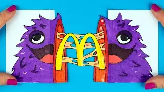 Drawing GRIMACE SHAKE Transformation Paper Craft from McDonald’s