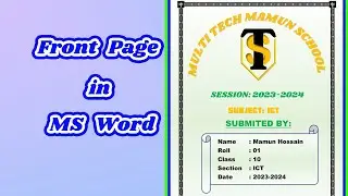 Front page design in MS Word || Tutorial 2023