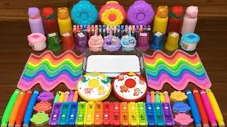 DONUTS !!! Mixing random into GLOSSY slime!!!Satisfying  Slime Mixing #402