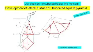 development of lateral surface of the truncated square pyramid
