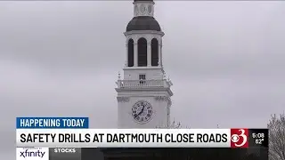 Safety drills at Dartmouth College close roads
