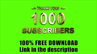 Green Screen 1000 Subscribers Gold Text Animation | Updated | 100% FREE