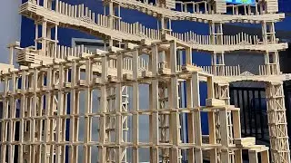 Classic KAPLA Bridge Domino: Timelapse + Destruction