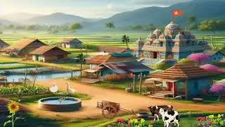 Beautiful Cartoon Village background video no copyright l Animated village background video