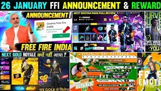 26 January FREE FIRE INDIA Announcement | 26 January Free Fire INDIA | FREE FIRE INDIA On Playstore