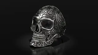 ZBrush моделирование. Кольцо череп AV0013