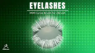 Realistic and Cartoon Eyelashes IMM Curve Brush for ZBrush 2022
