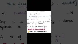 Basis & Dimension of Vector Space #vectorspace #linearalgebra #csirnetmaths #csirnetmathsonline