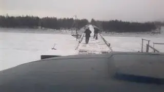 Мост через реку Витим. Вид от первого лица.