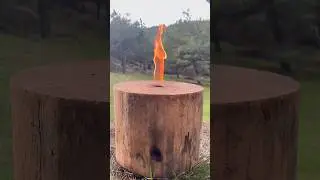 Taşınabilir İsveç Kütük Ocakta Steak 🥩 |  Steak on Portable Swedish Log Torch