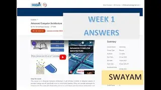 Advanced Computer Architecture || SWAYAM || NPTEL || Week -1 Quiz Solutions