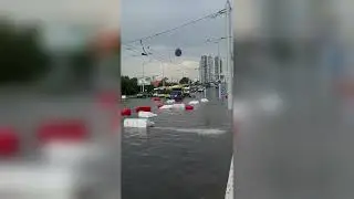 Ливень в Минске: поплыли ограждения #беларусь #минск