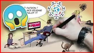 LA DURE VIE EN TELETRAVAIL covid19 EN SPEEDRAWING