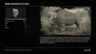 Red Dead Redemption 2 bison  légendaire