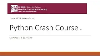 Python Crash Course Chap5