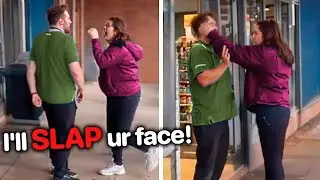 Karen SLAPS Store Manager Then Tries Running Away..