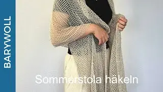 Wie man eine Sommerstola aus Leinen häkelt | Einfacher Häkelschal | Häkelanleitung @barywoll