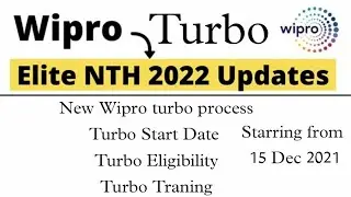 Wipro Elite Nth 2022 Turbo Upgradation New Process Wipro Turbo Traning for All? Turbo Challenge 2022