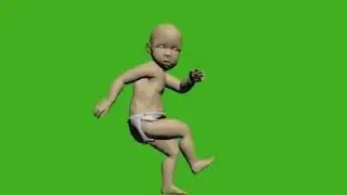 Dancing Baby Animation - Green Screen Footage