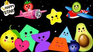 Fruits with Shapes Dance Party - The Shapes Dance - Baby Cartoon Videos - Happy Star Dancing