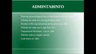 DB2 Tips n Tricks Part 2 - SYSIBMADM.ADMINTABINFO