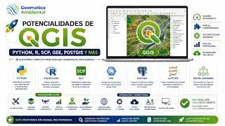 Potencialidades de QGIS 3.34.7 - Python, R, Model, SCP, GEE, Jupyter, Teledetección, PostGIS +