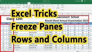 How to Freeze Multiple Rows and Columns in Excel using Freeze Panes