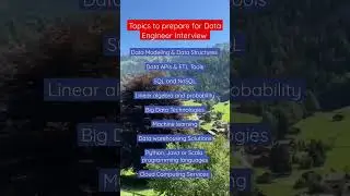 Topics to prepare for Data Engineer Interview