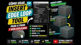 HOW TO USE INSERT EDGE LOOP TOOL IN MAYA AUTODESK 2024 STEP BY STEP AND WELL EXPLAINED