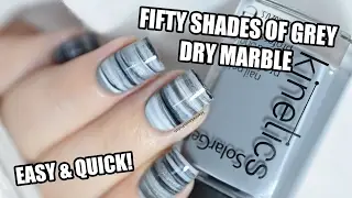 How To: Easy & Quick Dry Marble - Fifty Shades of Grey || Marine Loves Polish