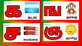 க ங ச ஞ / ka nga cha in Tamil / Tamil letters for kids @Elatekidz-ql1yk