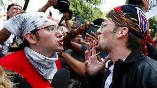 BOSTON RALLY - ANTIFA CHASE MAN OUT OF PARK
