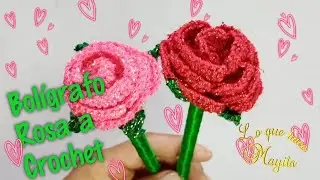 Bolígrafo Rosa a crochet
