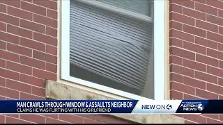 Man crawls through window, assaults neighbor