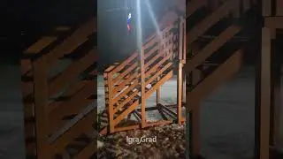 Видео обзор детской деревянной горки «IgraGrad Snow Fox Start с крышей, скат 4 м»