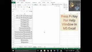 Help Window in MS Excel