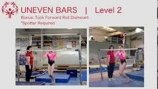 Female Level 2 Uneven Bars Forward Roll Dismount