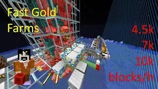 Fast gold farms, 4.5k - 10k gold blocks/h, Minecraft Java SMP 1.21.11 (fast ones need a perimeter)