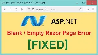 Fix Error Razor Page not Showing | Blank/Empty Razor page Error | How to Add ASP.NET Razor Page