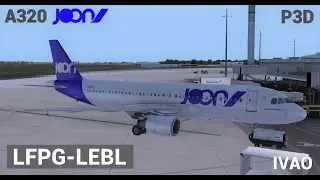 [P3D IVAO HD] Vol commenté Paris-Barcelone |LFPG-LEBL| Airbus A320 Joon