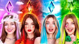 We Adopted Four Elements! Fire Girl, Water Girl, Air Girl and Earth Girl!