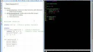Static Keyword in C Part 2/2