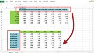 Excel 2013 tutorial #06 - Convert Rows to Columns with Transpose