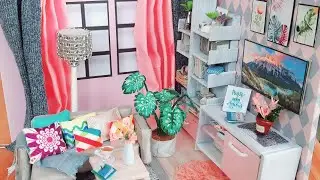 Pink & Gray Miniature Cardboard House| Cardboard DIY Business Ideas #23