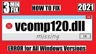VCOMP120.dll Missing ❌ from computer✅ How to Fix VCOMP120 was Not Found Error 💻 Window 10 💻 32/64Bit